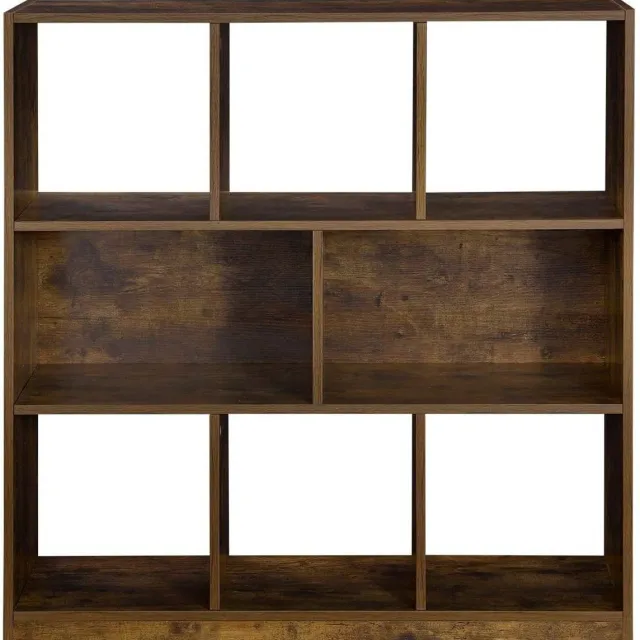 Hoppa! Boekenkast 8 Vakken - Bruin - Hout - 97.5 x 30 x 100 cm (B x D x H)