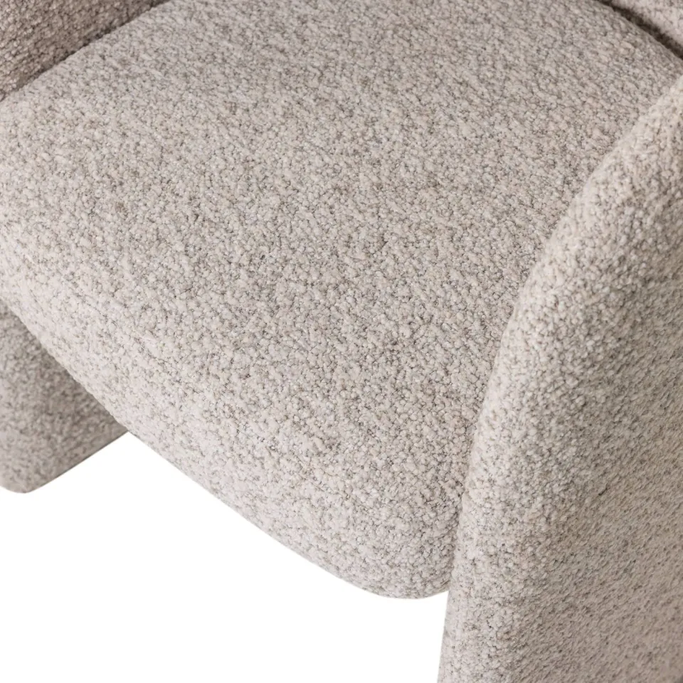 WOOOD Lanor eetkamerstoel bouclé beige, foto 7