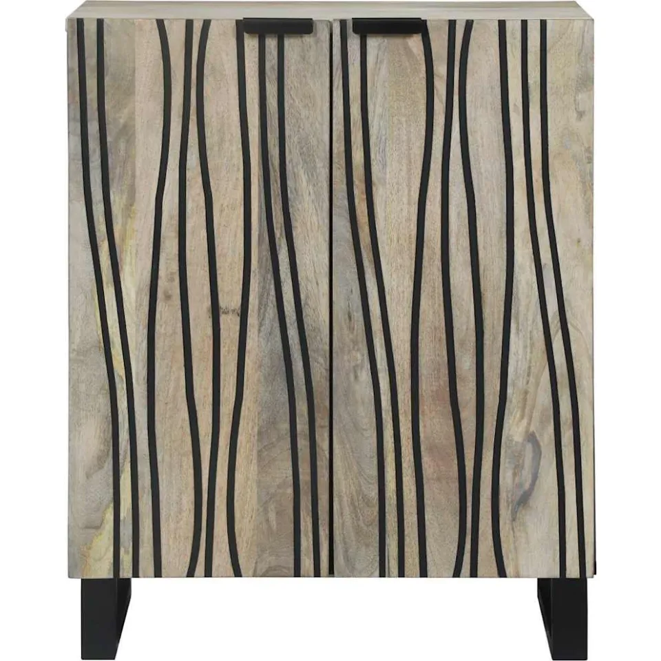 vidaXL Dressoir Wit 60 x 33 x 75 cm Massief Mango Hout, foto 3