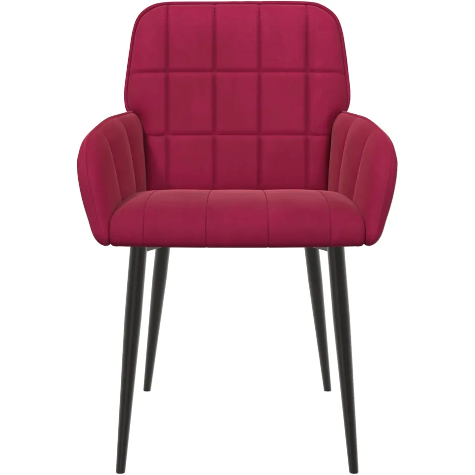 vidaXL Eettafelstoelen 2 st fluweel Wijnrood 56.5 x 50 x 85 cm