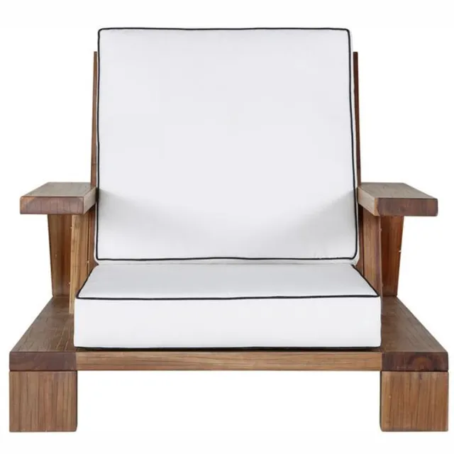 Svea Soraya loungestoel - acaciahout - naturel/wit
