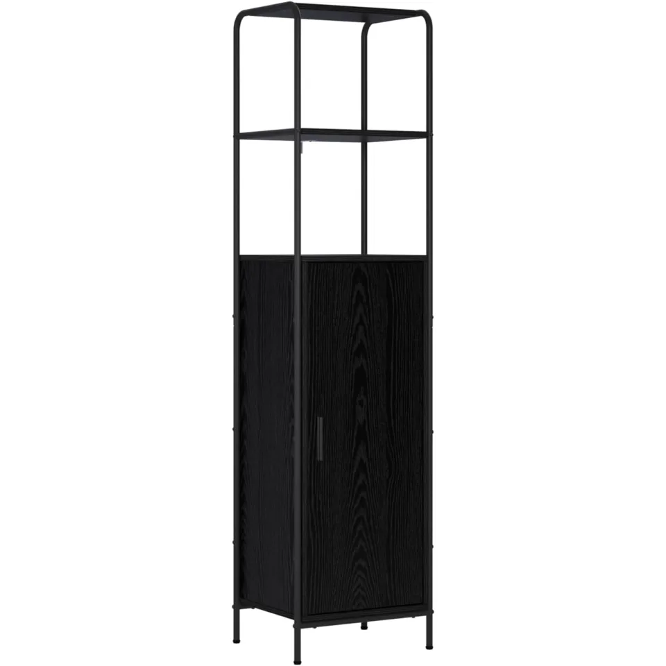 vidaXL Hoge kast Zwart eiken 40 x 33 x 161 cm Bewerkt hout, foto 3