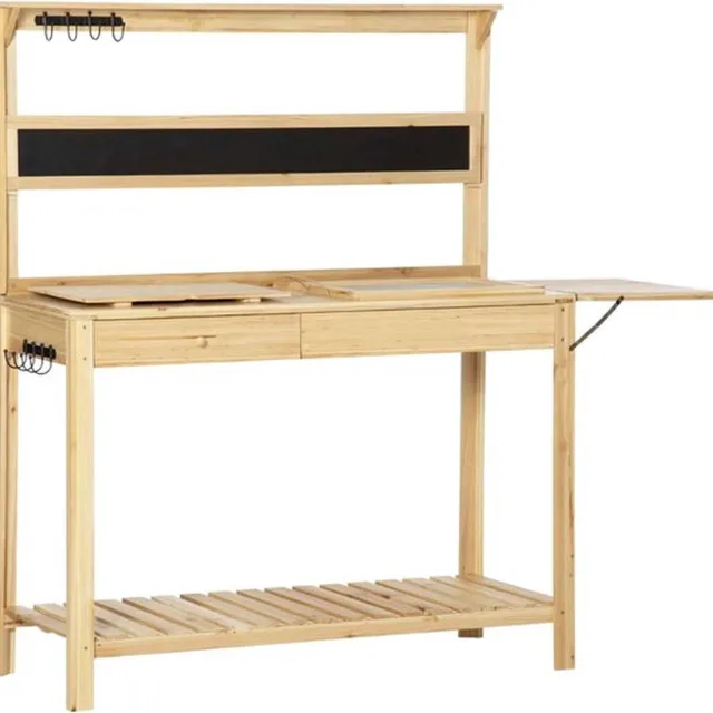 Thuys Oppottafel – Tuinwerkbak – Tuinwerktafel – Deels Inklapbaar – Hout - Bruin