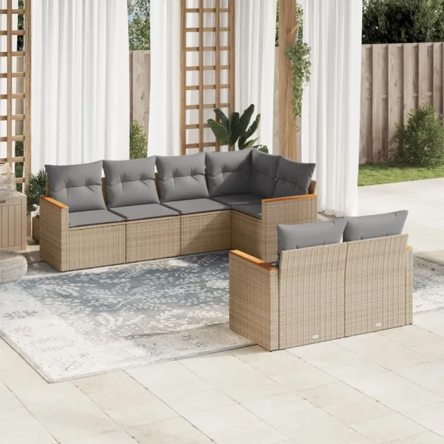 vidaXL Patio Sofa Set 7-zits Gemengd beige, foto 2