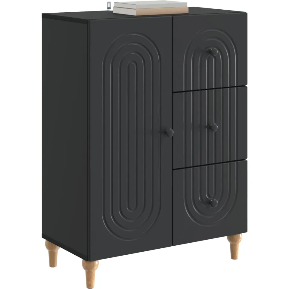 vidaXL Dressoir Zwart 66 x 34,5 x 90 cm Bewerkt hout