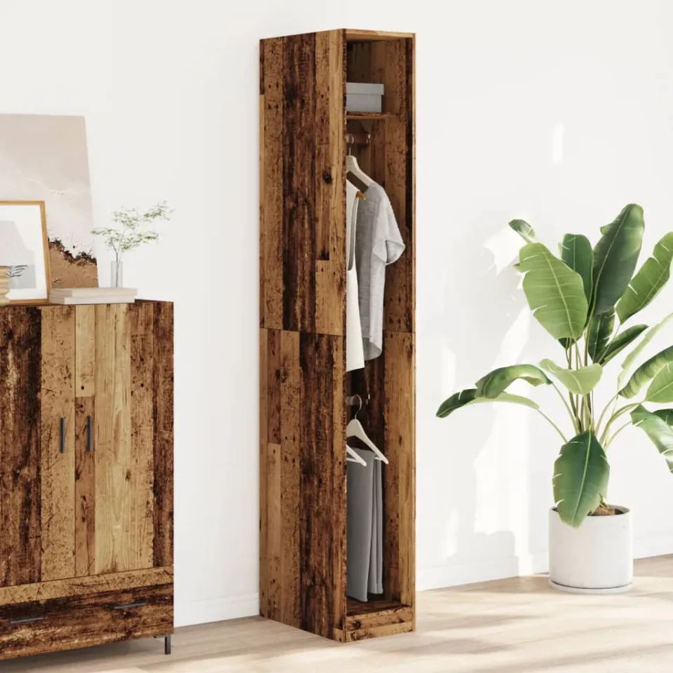 vidaXL Kledingkast 30x50x200 cm bewerkt hout oud hout bruin, foto 2