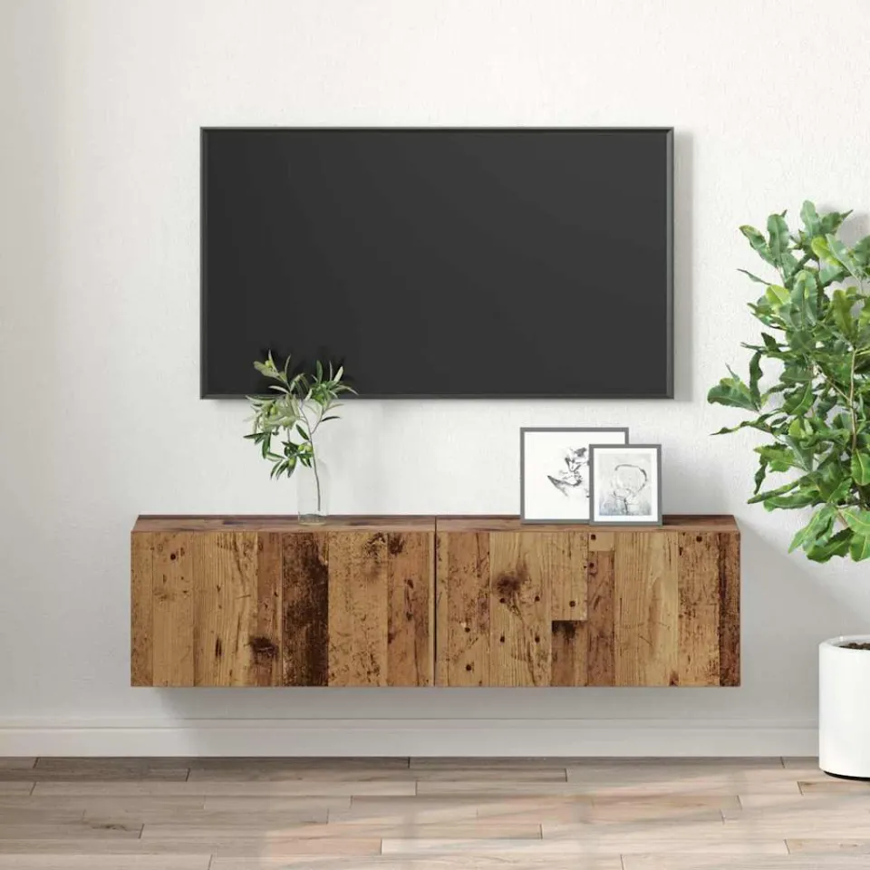 vidaXL Tv-meubelset 2 st Multikleur Bewerkt hout bruin, foto 4