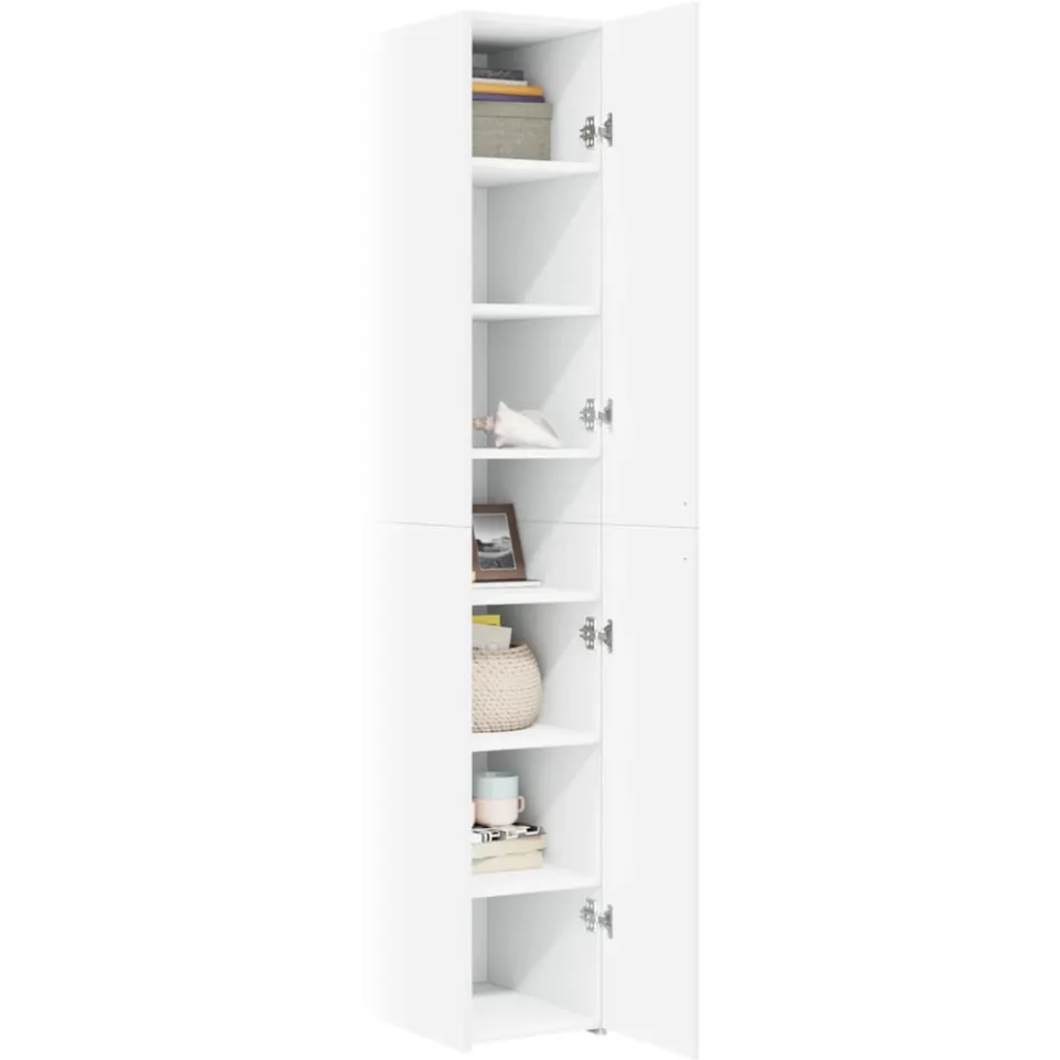 vidaXL Hoge kast 30x42,5x185 cm bewerkt hout wit