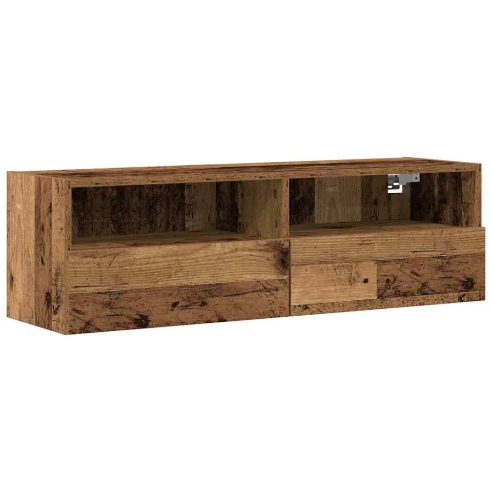 vidaXL TV Wandkast 100 x 30 x 30 cm Oud hout Bewerkt hout Bruin