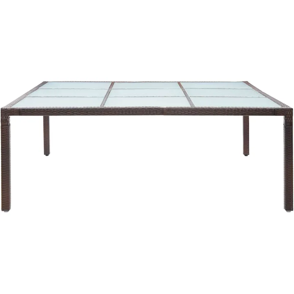 vidaXL Tuintafel 200x200x74 cm poly rattan bruin, foto 2