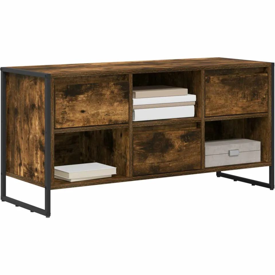 vidaXL TV-kast 100 x 36 x 49,5 cm Rook Eik Bewerkt hout Bruin