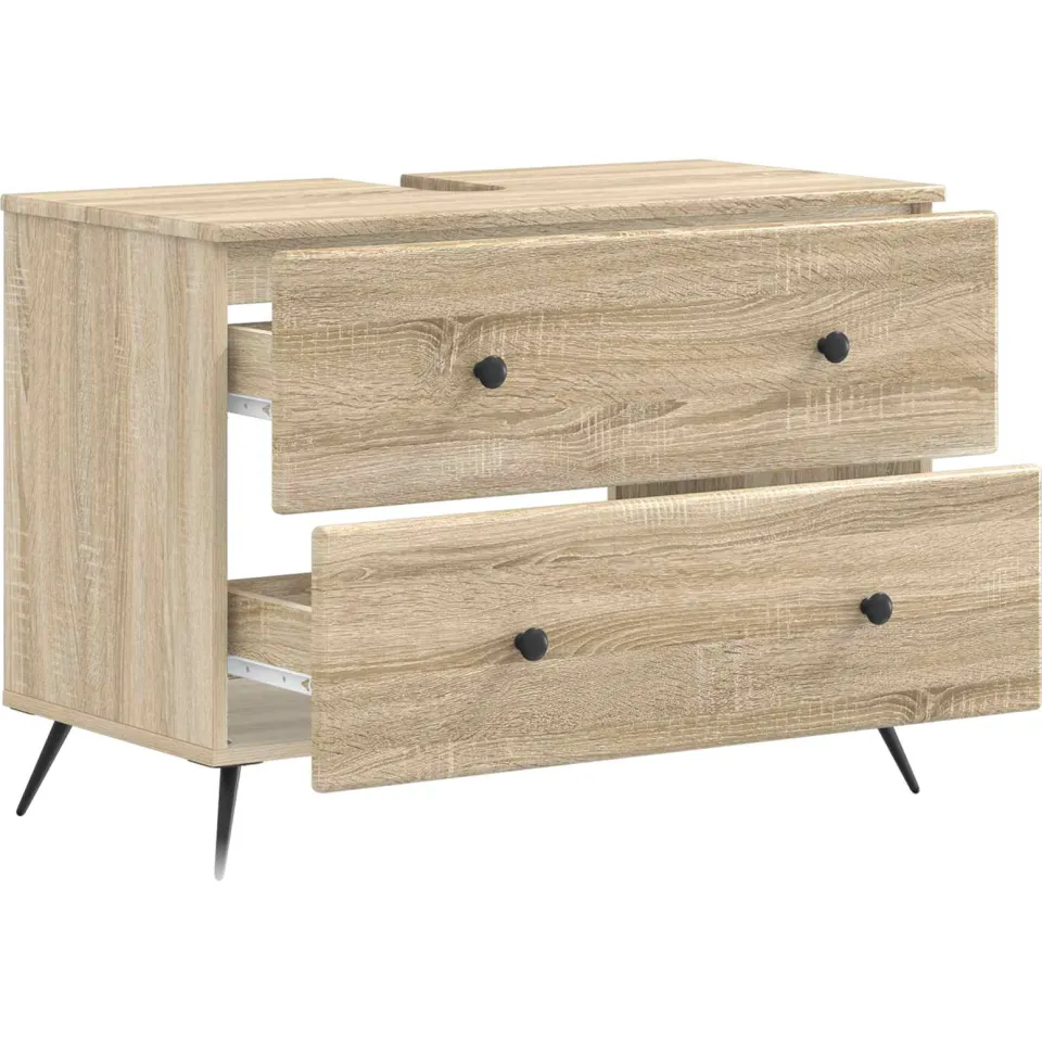 vidaXL Badkamer wastafelkast BREDA Sonoma Eiken 82 x 41 x 59 cm Bruin