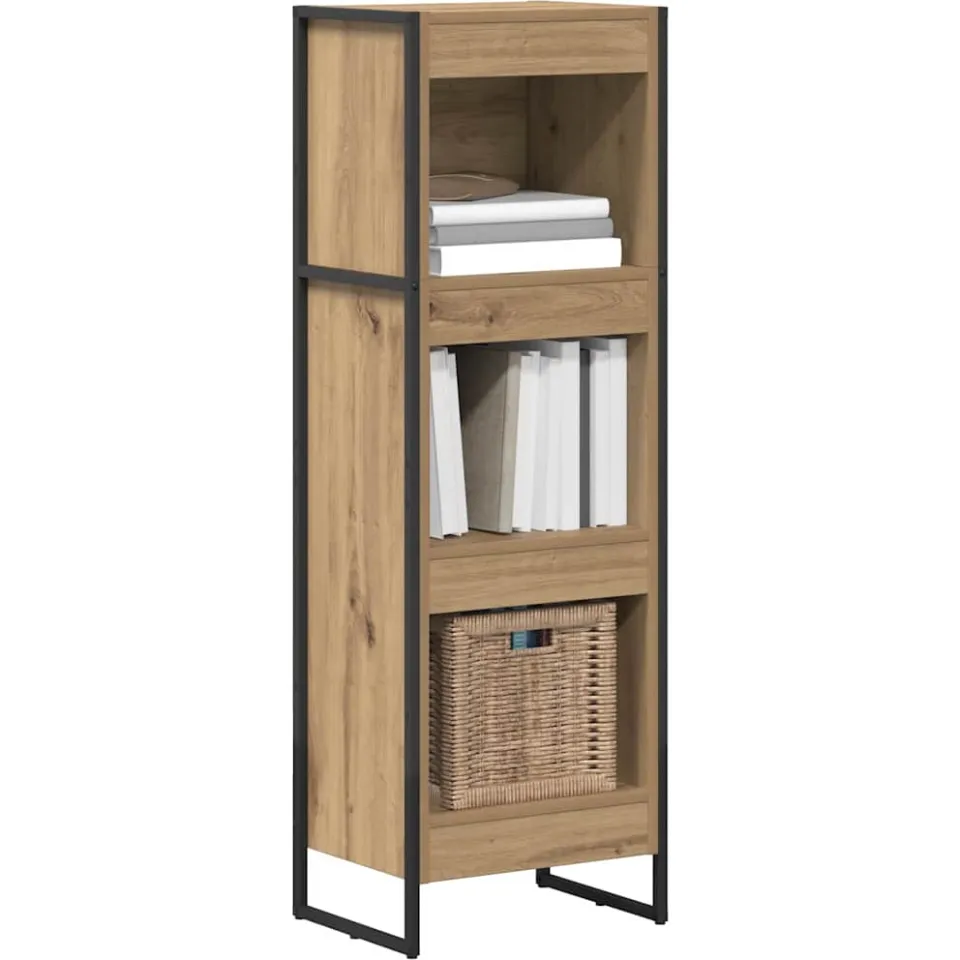 vidaXL Boekenkast 40 x 30 x 121 cm Bewerkt hout Ambachtelijk eiken, foto 2