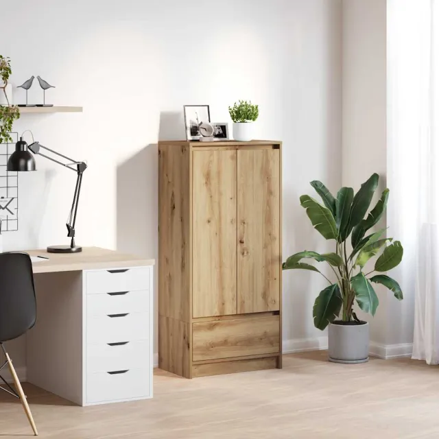 vidaXL Kast met lade spaanplaat ambachtelijk eikenkleurig, foto 2
