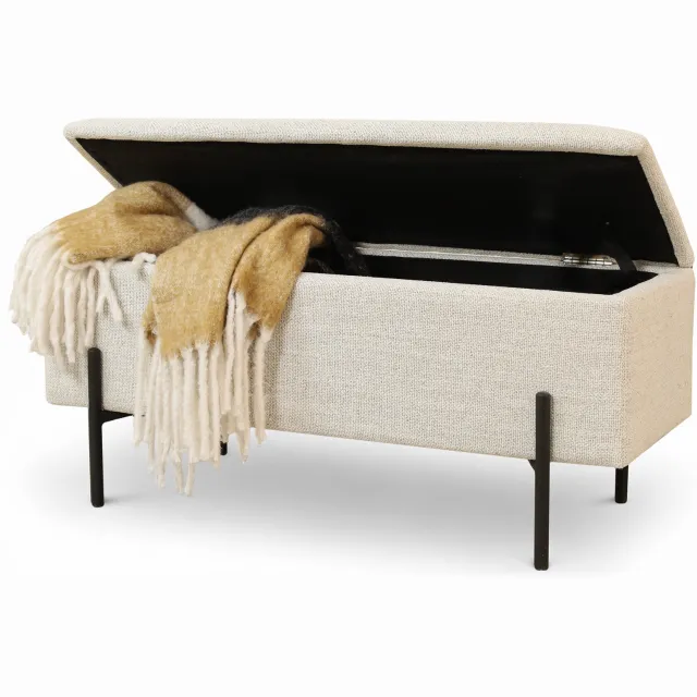 Nolon Jente bankje met opbergruimte beige melange - 95 x 37 cm, foto 2