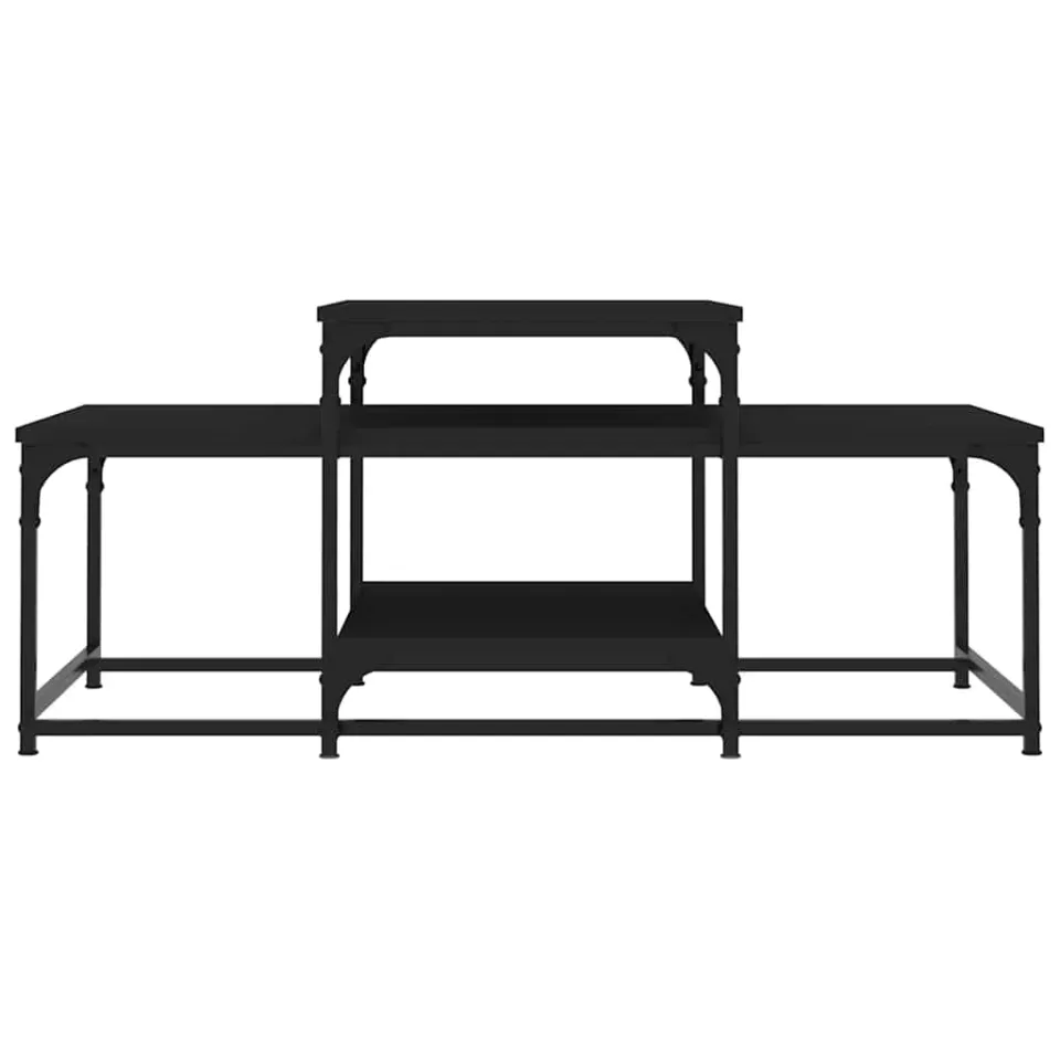 vidaXL Salontafel 102x60x45 cm bewerkt hout zwart