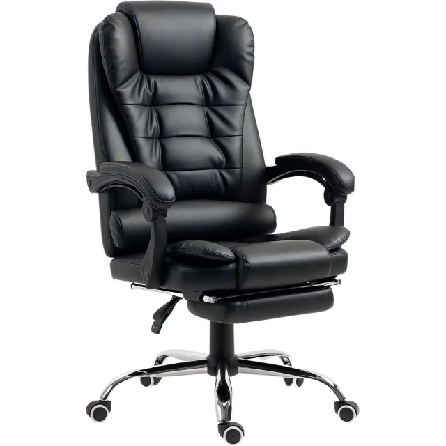 Lunpog Bureaustoel - voor leidinggevenden - zeer comfortabel - rugleuning - kantelbaar - PU - 64,5 x 69 x 117 cm - zwart
