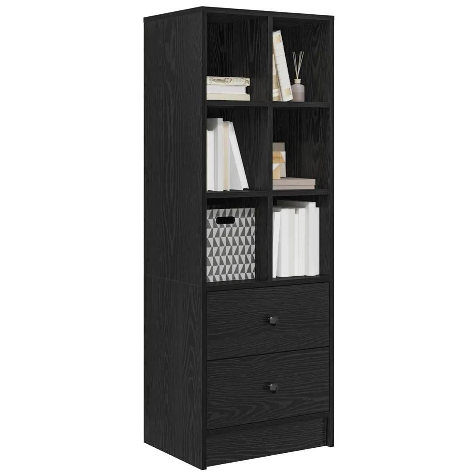vidaXL Hoge kast met lade Zwart Eiken 45,5 x 34 x 127 cm, foto 2