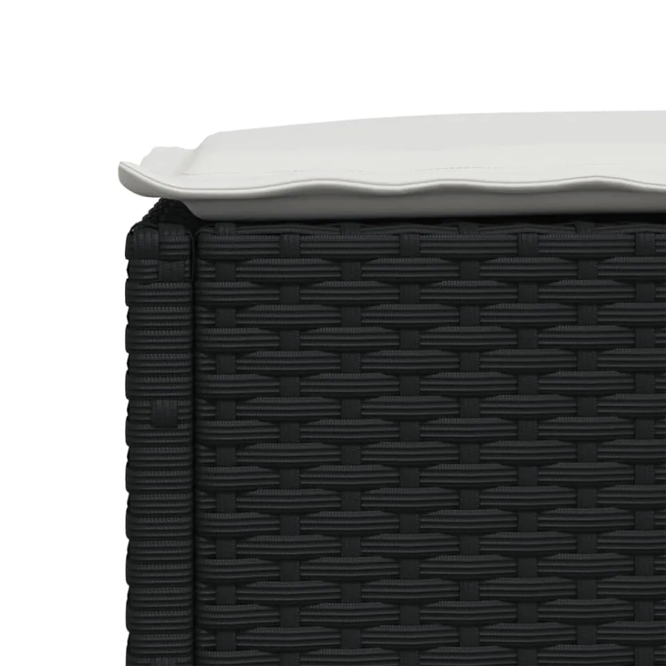 vidaXL Tuinkruk met kussen 63,5x56x32 cm poly rattan zwart, foto 4