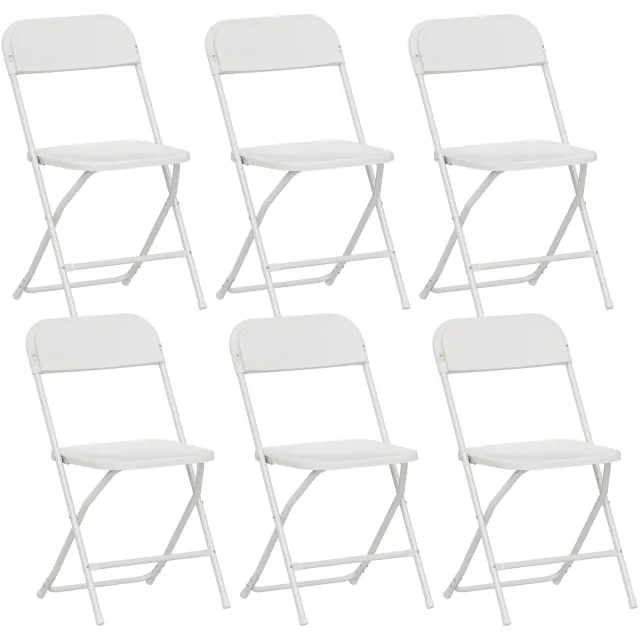 Homona Klapstoel - 6-delige set - Inklapbaar - Met stalen frame - 45 x 49 x 79,5 cm - Wit