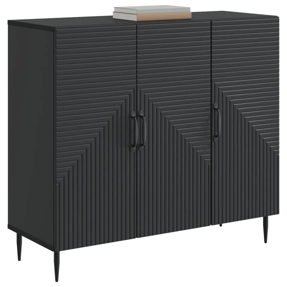 vidaXL Dressoir Zwart 89 x 34,5 x 80 cm Bewerkt hout