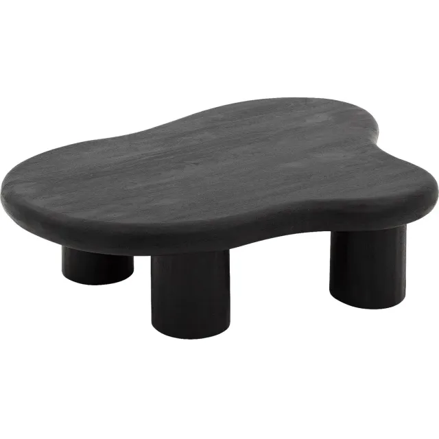 Goossens Salontafel Savi - 120 x 30 x 88 - mango - zwart - organisch mango zwart gelakt