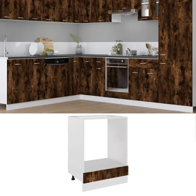 vidaXL Ovenkast Lyon 60x46x81,5 cm bewerkt hout gerookt eikenkleurig Bruin