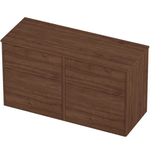Proline Deck Badmeubelset Voor Grepen Asymmetrisch Kader 120x46x67 cm Indian Walnut Houtlook