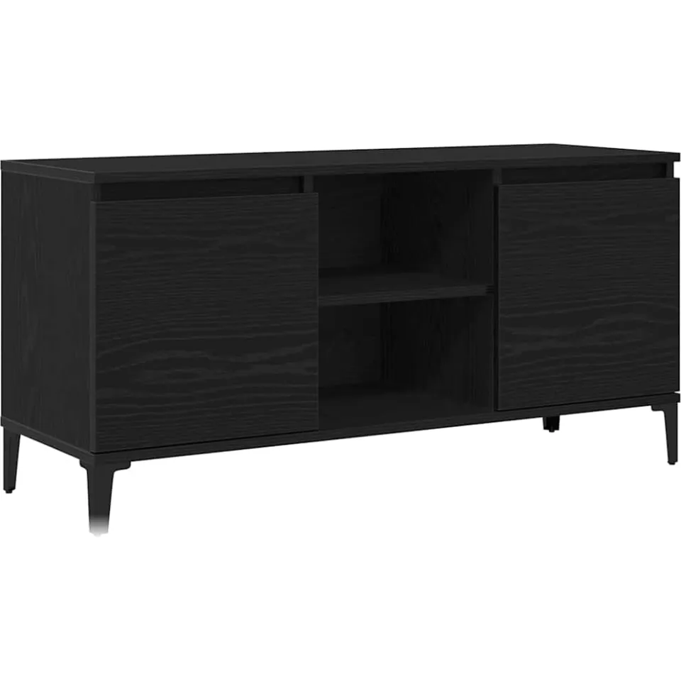 vidaXL TV-kast 102 x 35 x 50 cm Zwart Eiken Bewerkt hout, foto 3