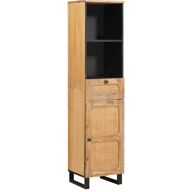 vidaXL Badkamerkast Bruin 38 x 33 x 160 cm Massief Mango Hout