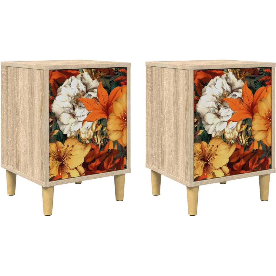 vidaXL Nachtkastje GENNEP 2 st Sonoma Eiken 36 x 33 x 50 cm Bruin