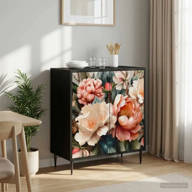 vidaXL Dressoir BORNE Zwart eiken 69 x 33 x 76 cm Bewerkt hout, foto 2