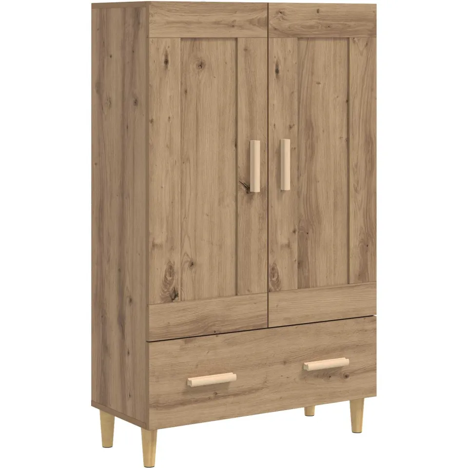 vidaXL Hoge kast Artisanaal eiken 70 x 31 x 115 cm Bewerkt hout, foto 3