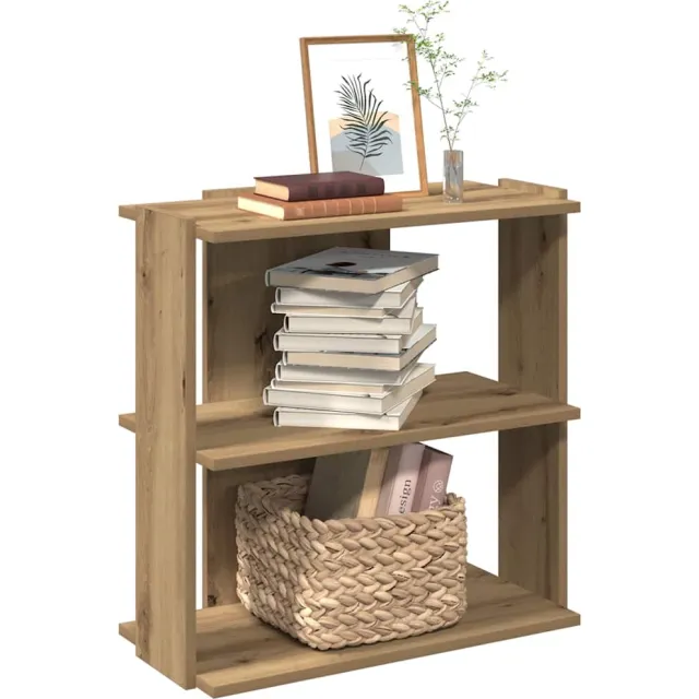 vidaXL Boekenkast 3-laags 60x30x60 cm bewerkt hout artisanaal eiken Bruin