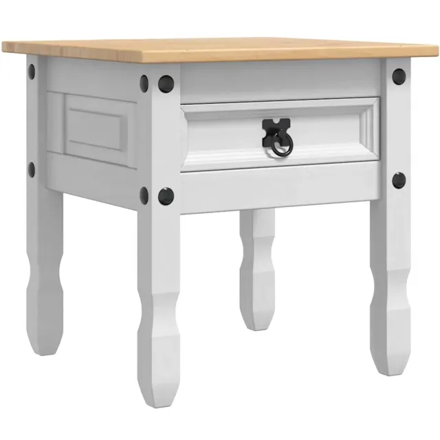 vidaXL Bijzettafel - CORONA - Wit - 50 - x - 50 - x - 50 - cm - Massief - grenenhout