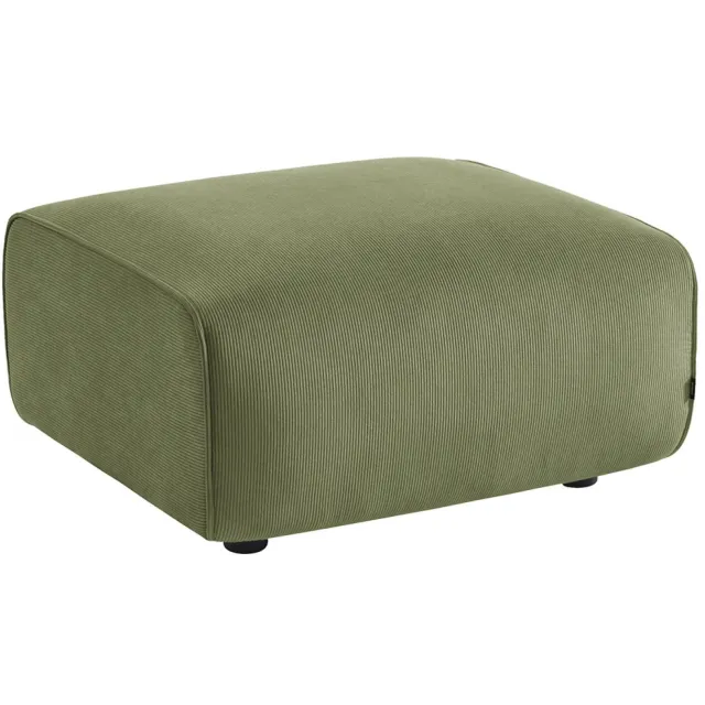 sweeek Poef, module voor bank, voetenbank voor 2-zitsbank corduroy, l 76 x b 70 x h 41cm - wallas groen