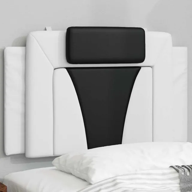 vidaXL Hoofdbordkussen "Viana" 90 cm kunstleer wit en zwart