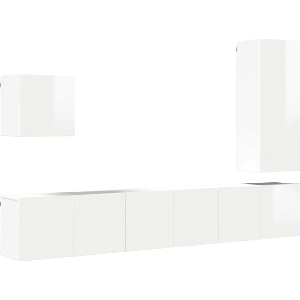 vidaXL 5-delige Tv-meubelset bewerkt hout wit