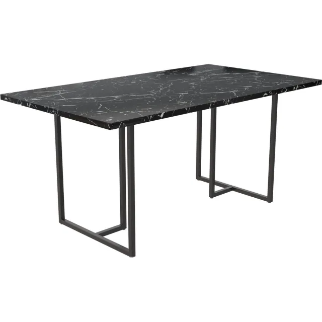 Notio Living Astor-Eettafel - Zwart Marmerlook