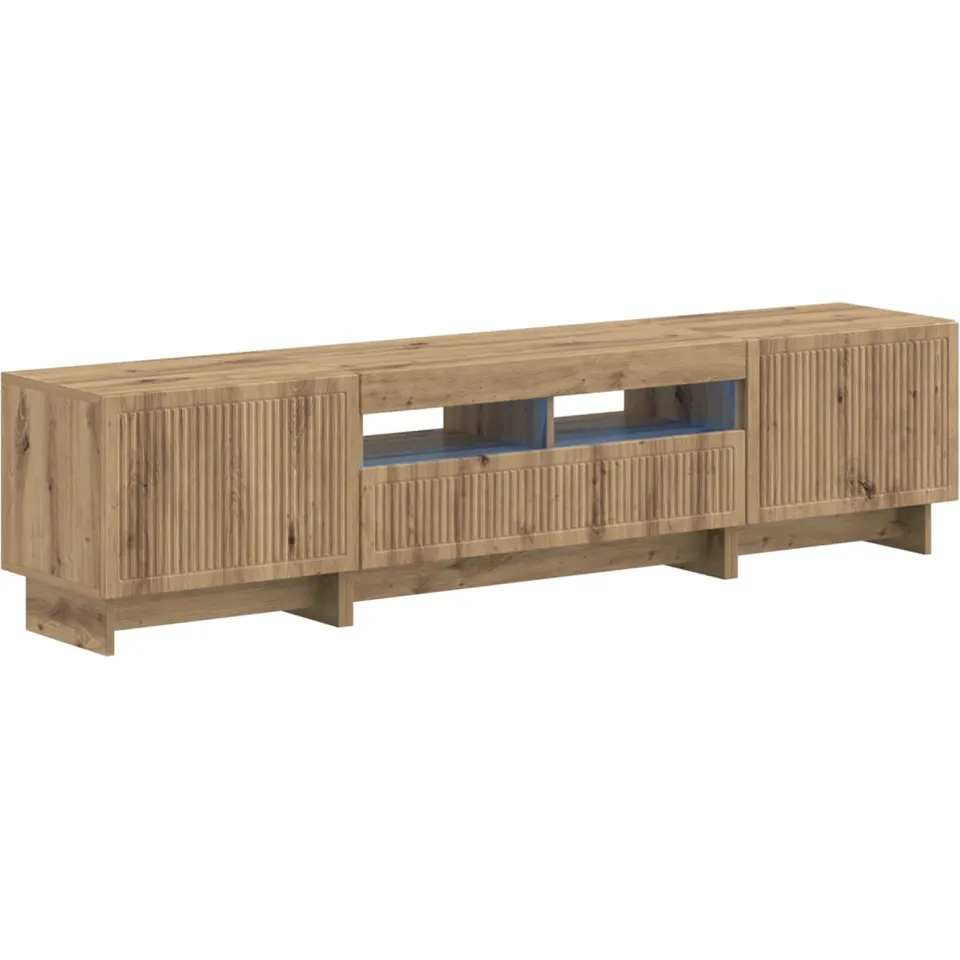 vidaXL 5-delige LED TV-kast Artisanaal eiken Bewerkt hout Grijs