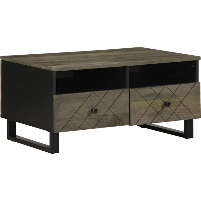 vidaXL Salontafel 80x54x40 cm massief mangohout zwart