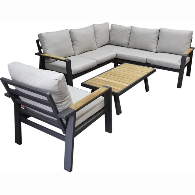 AVH-Collectie Lola hoek loungeset 5-delig aluminium antraciet
