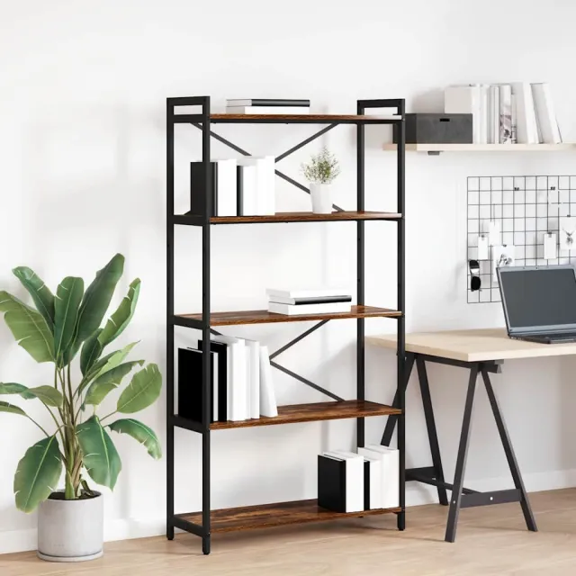 vidaXL Boekenkast 80 x 30 x 155 cm Bewerkt hout Gerookt eiken, foto 2