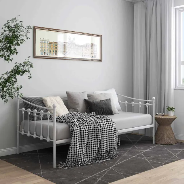 vidaXL Slaapbank metaal wit 90x200 cm