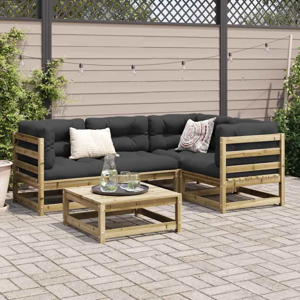 vidaXL 5-delige Loungeset geïmpregneerd grenenhout bruin, foto 3