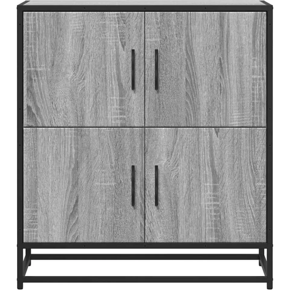 vidaXL Dressoir 68x35x76 cm bewerkt hout grijs sonoma eikenkleurig, foto 4