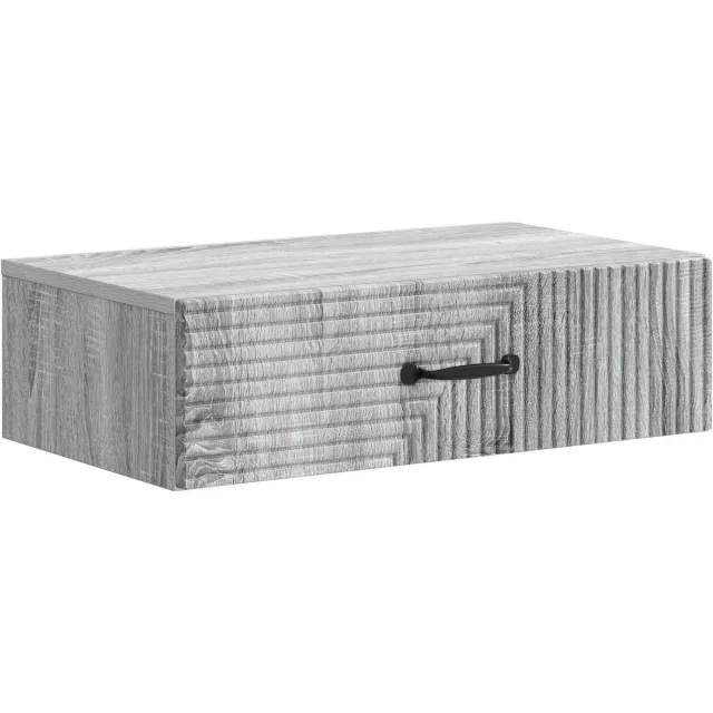 vidaXL Wandgemonteerde - Zijtafel - 59 - x - 34,5 - x - 17 - cm - Bewerkt - hout Grijs sonoma