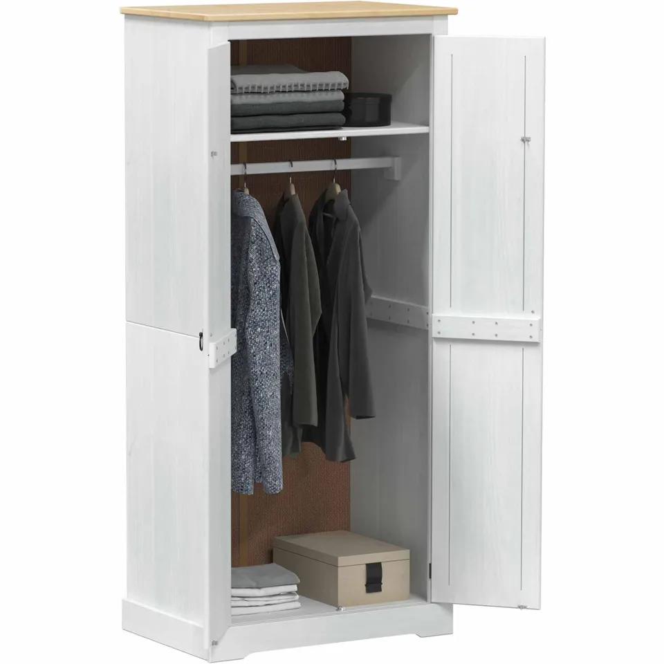 vidaXL Kasten Wit 76 x 50 x 170 cm Massief grenenhout