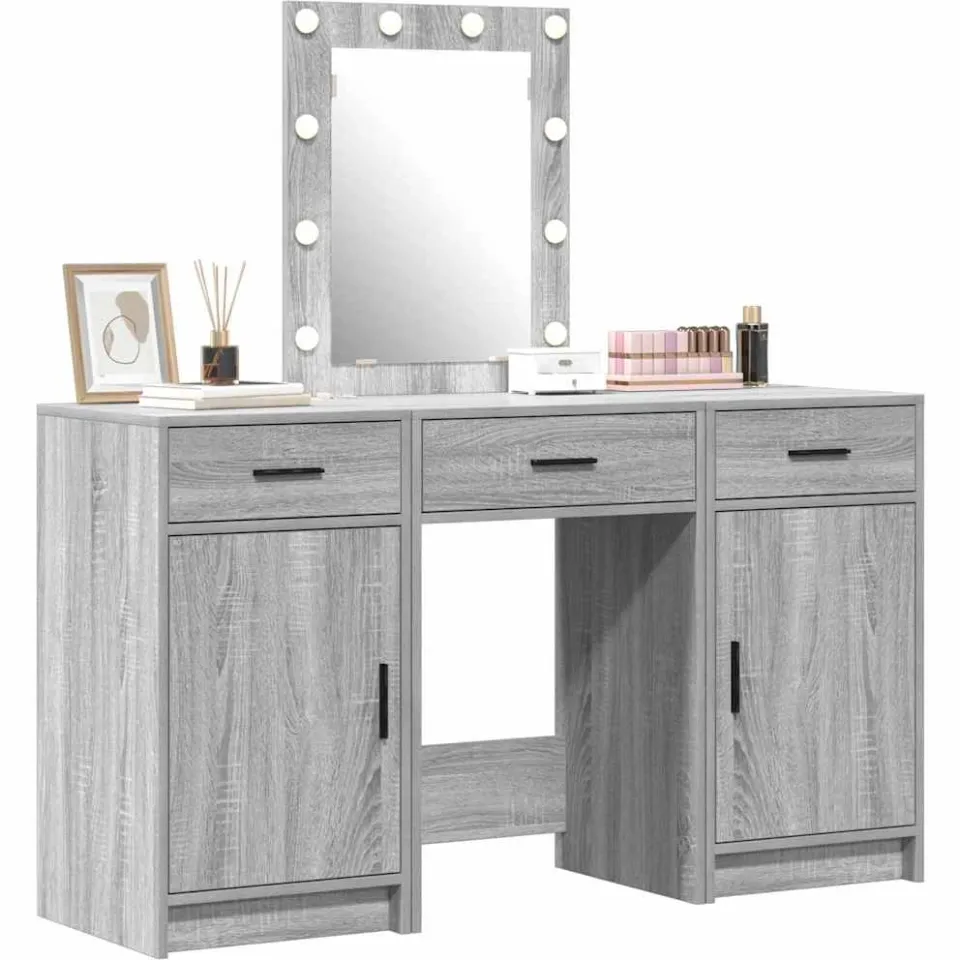 vidaXL Plafondtafel Grijs 50 x 41 x 135 cm Bewerkt hout