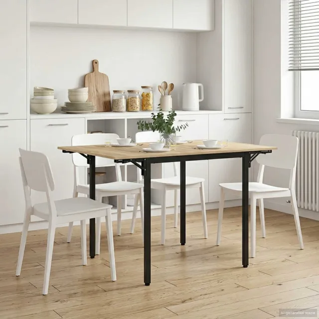 vidaXL Uitschuifbare eettafel 120 x 81,5 x 75 cm Bewerkt hout bruin